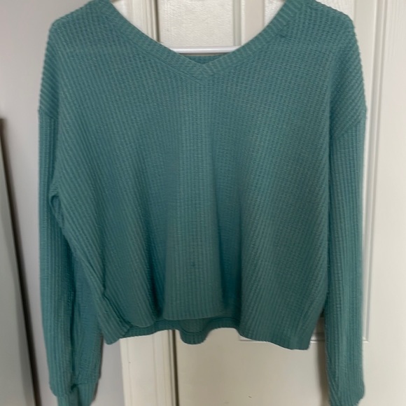 Blue/turquoise waffle textured sweater from Aeropostale - Picture 1 of 2